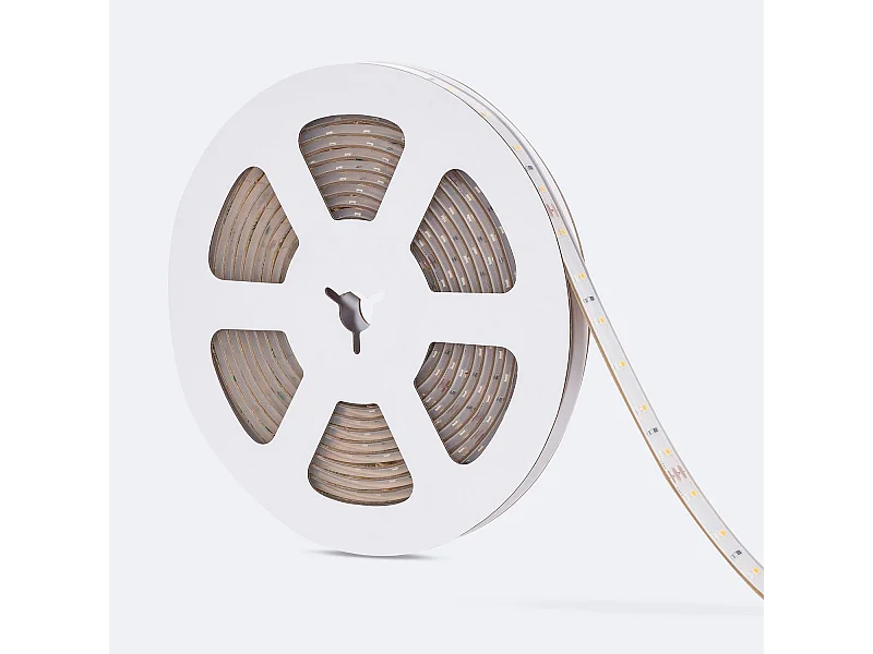 Ruban LED 24V SMD 60 LED/m 5m 5W/m 500lm/m Largeur 10mm Coupe 10cm Submersible IP68 SILICONE FLEX 2700K Blanc chaud