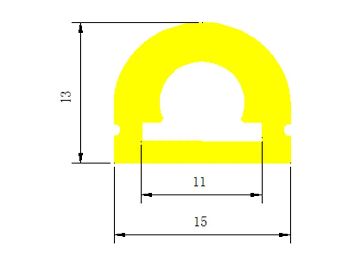 Profilé Néon SFLEX 15x13 Semi-Circulaire Courbe Verticale pour Rubans LED IP20 jusqu'à 10 mm 2 m