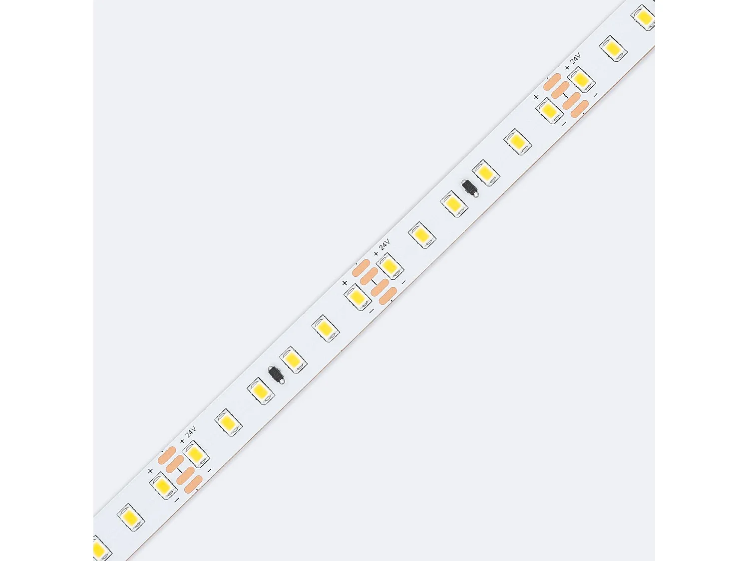 Ruban LED 24V SMD 120 LED/m BOBINE 20m Longue Distance 10W/m 1250lm/m Largeur 10mm Coupe 5cm IP20 2700K Blanc chaud