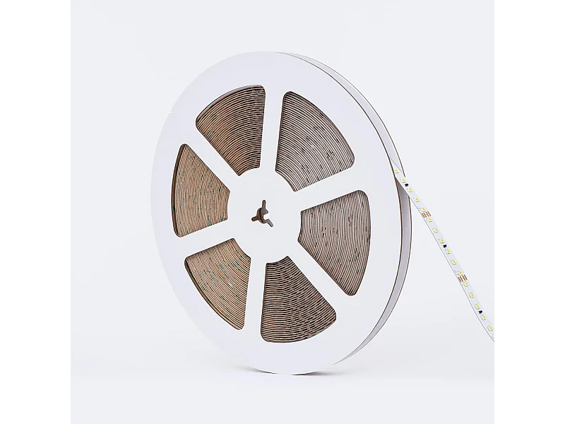 Ruban LED 24V SMD 120 LED/m BOBINE 20m Longue Distance 10W/m 1250lm/m Largeur 10mm Coupe 5cm IP20 2700K Blanc chaud