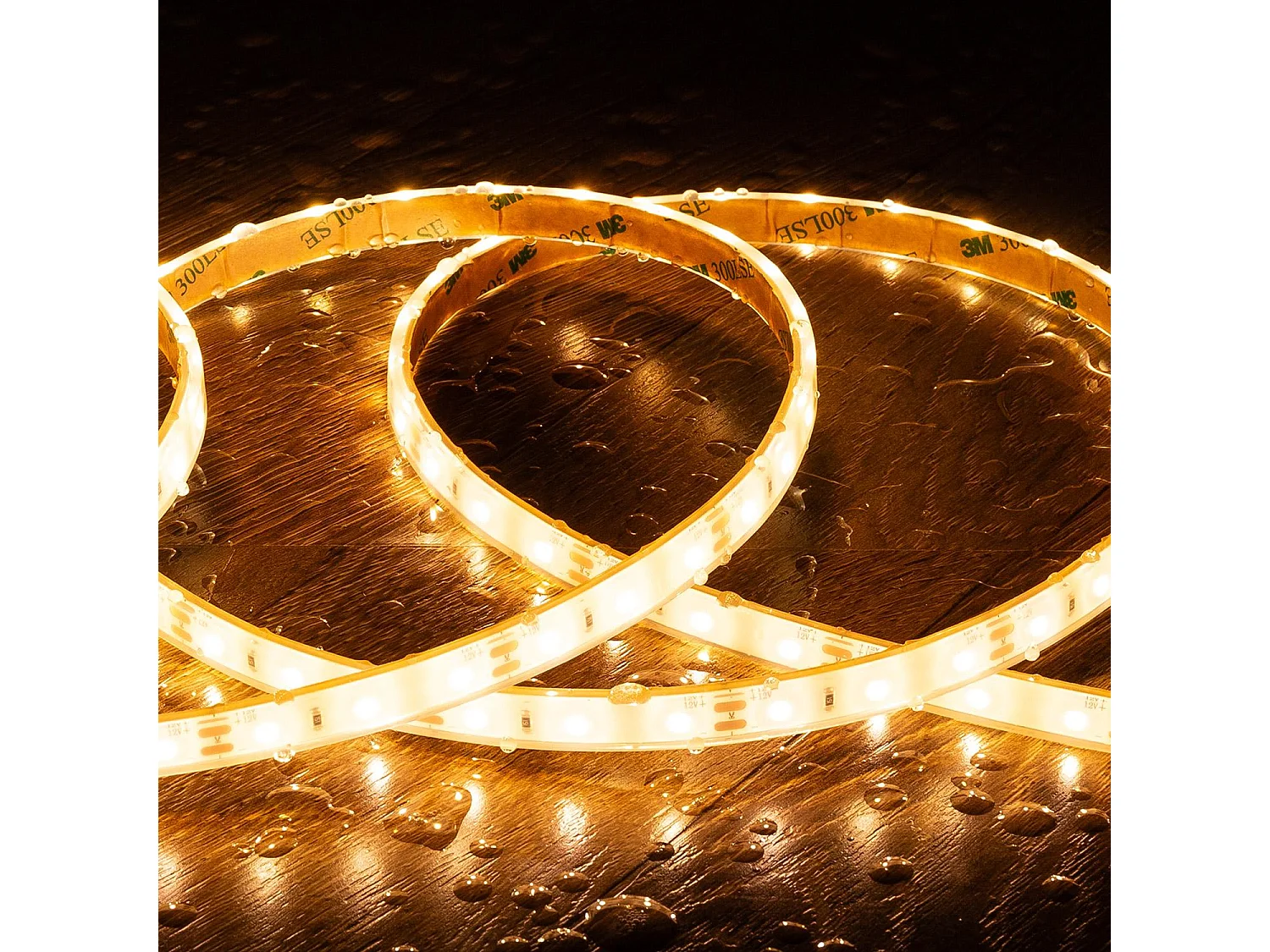 Ruban LED 12V SMD 60 LED/m 5m 5W/m 500lm/m Largeur 10mm Coupe 5cm Submersible IP68 SILICONE FLEX 2700K Blanc chaud