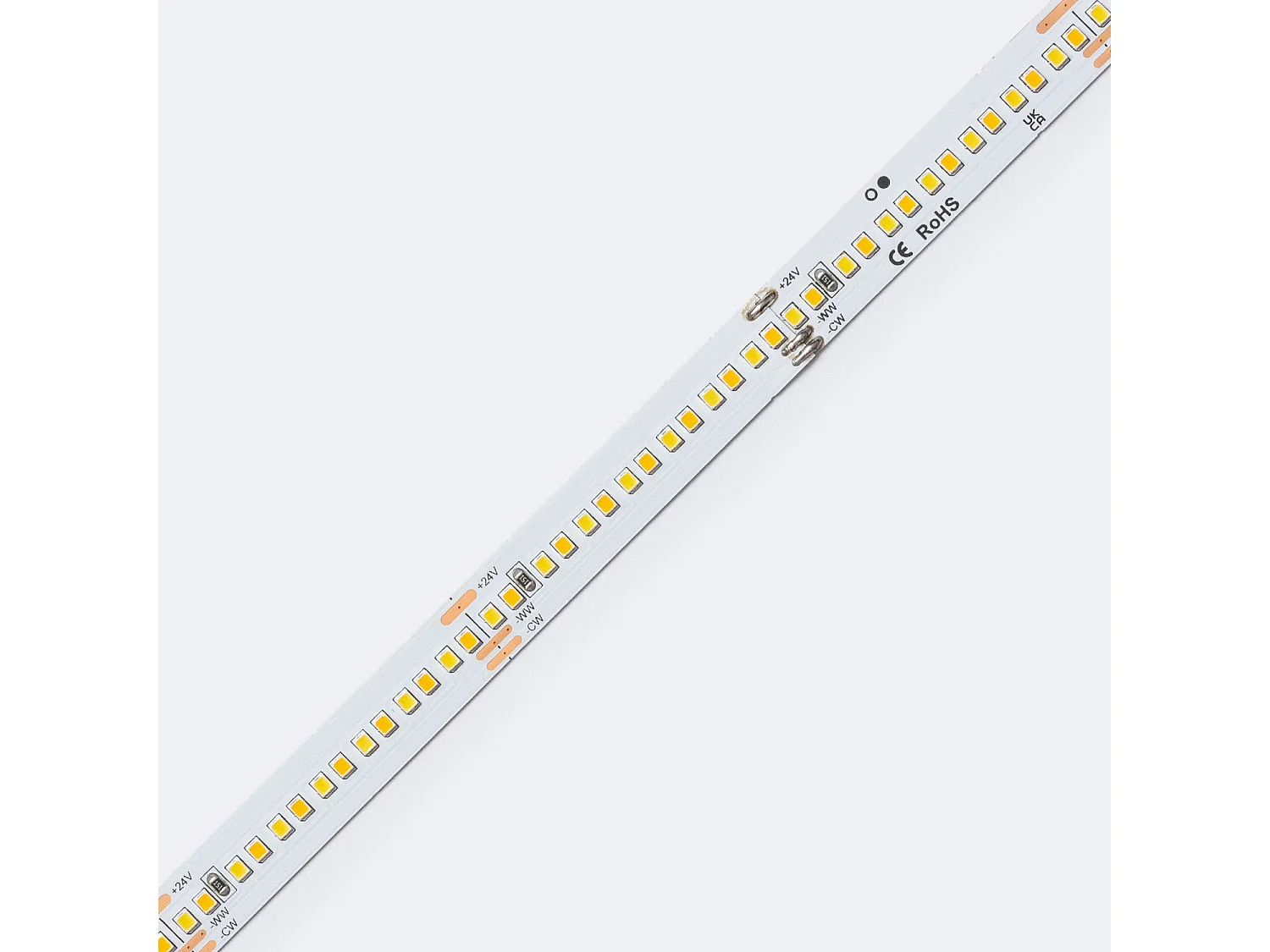 Tira LED 24V SMD CCT 280 LED/m 5m 12W/m 1200lm/m Ancho 10mm Corte 5cm IP20 CRI90 CCT