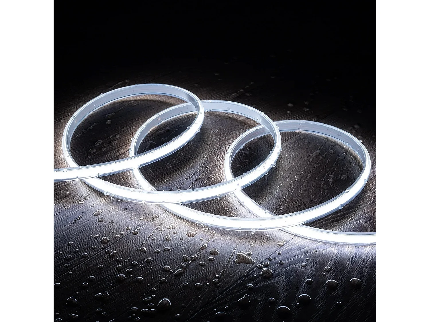 Bobina 50m Striscia LED Regolabile 220V COB Autorettificata 320 LED/m 8W/m 720 lm/m Larga 12mm IP65 CRI90 Taglio 50cm 6000K Bianco Freddo