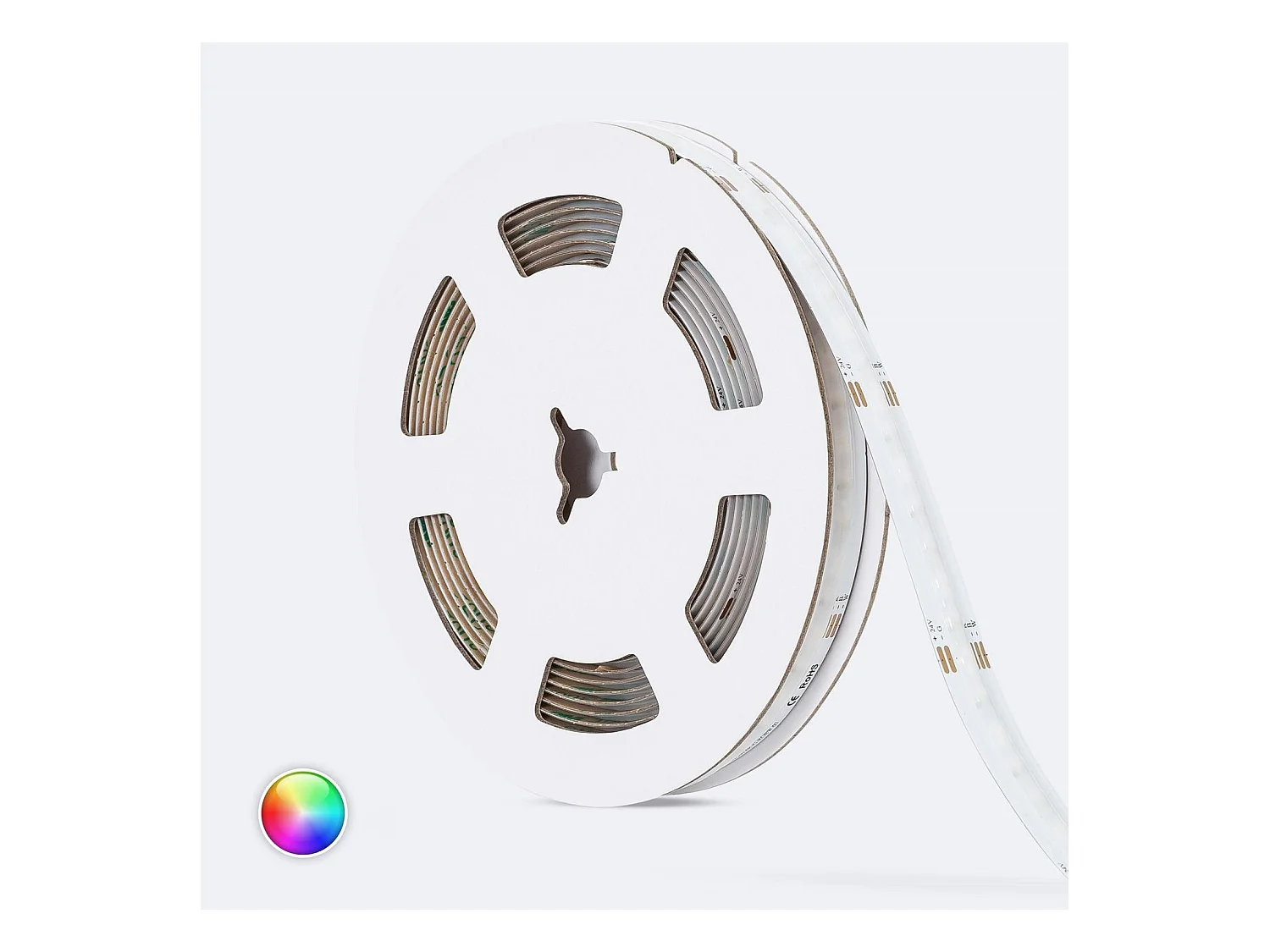Ruban LED 24V RGBW COB 420 LED/m 5m 24W/m Largeur 12mm Coupe 5cm IP20 CRI90 RGBW