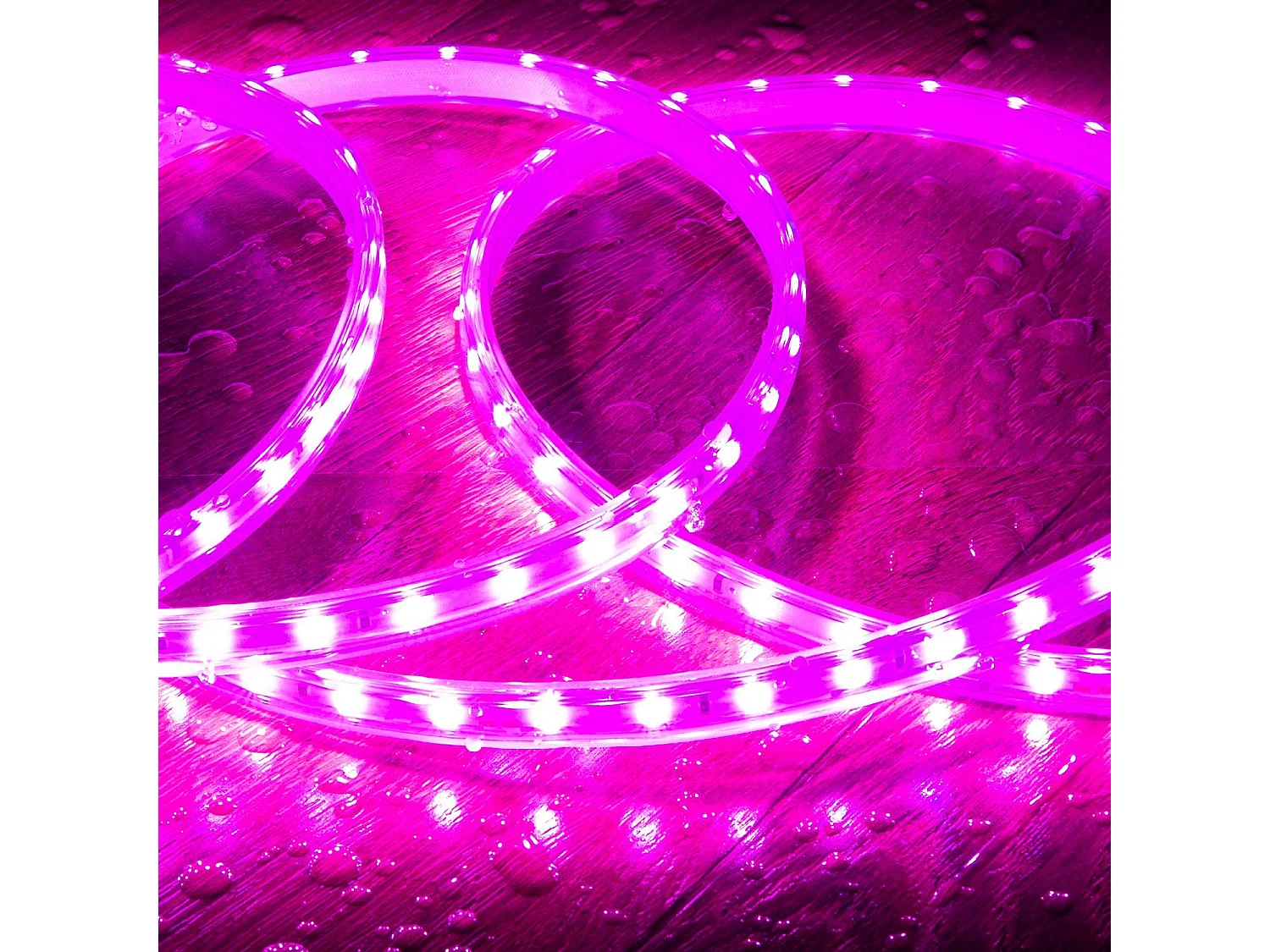 Ruban LED Dimmable 220V SMD 60 LED/m Rose 5W/m Largeur 12mm Coupe 100cm IP65 Sur mesure 2 m