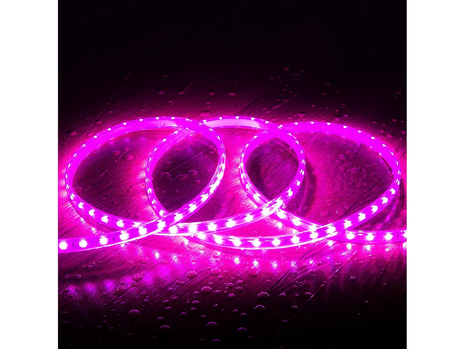 Ruban LED Dimmable 220V SMD 60 LED/m Rose 5W/m Largeur 12mm Coupe 100cm IP65 Sur mesure 2 m