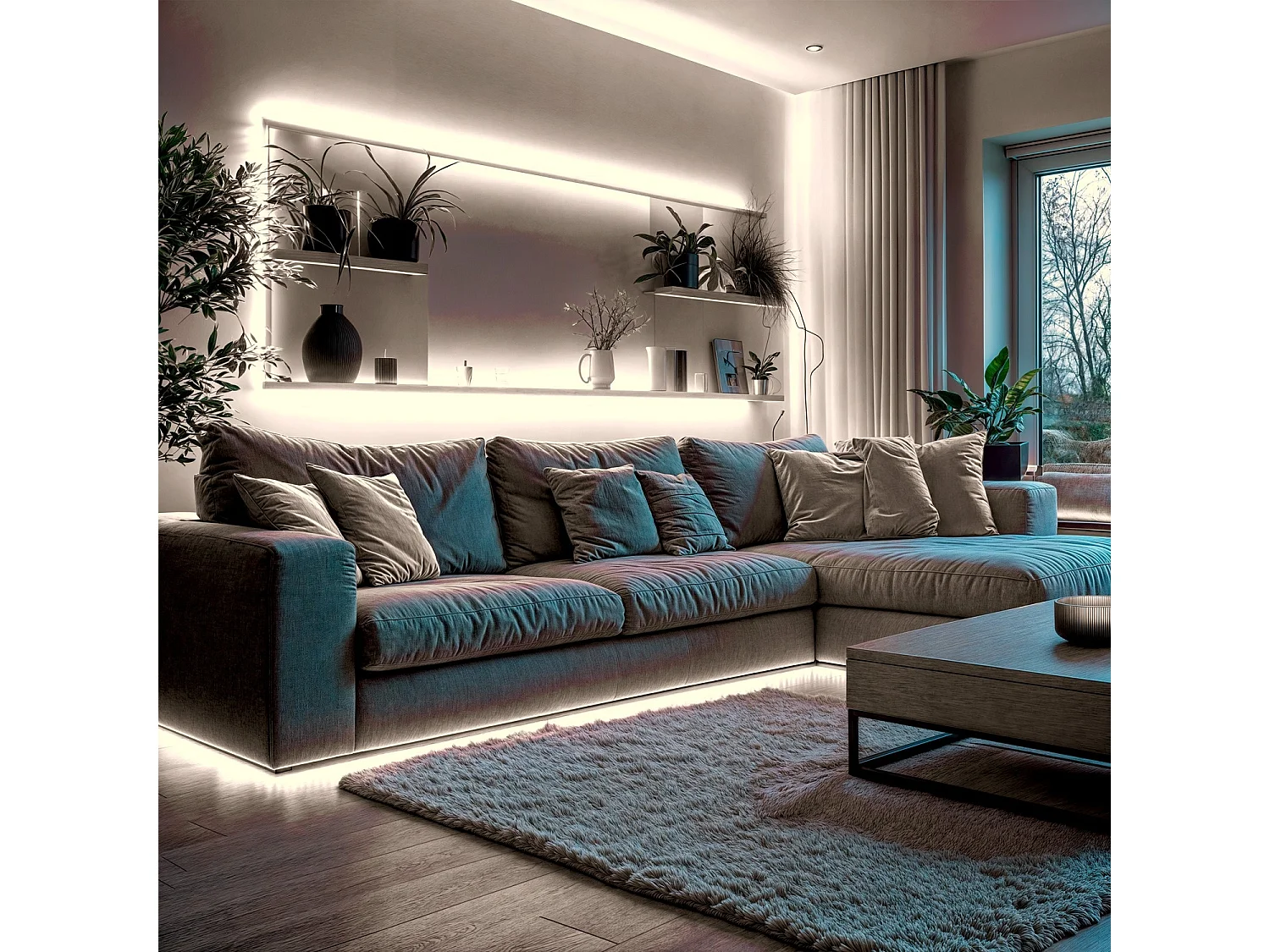 Ruban LED Dimmable 220V SMD 120 LED/m BOBINE 50m 7.5W/m 750lm/m Largeur 12mm Coupe 20/100cm IP65 2700K Blanc chaud