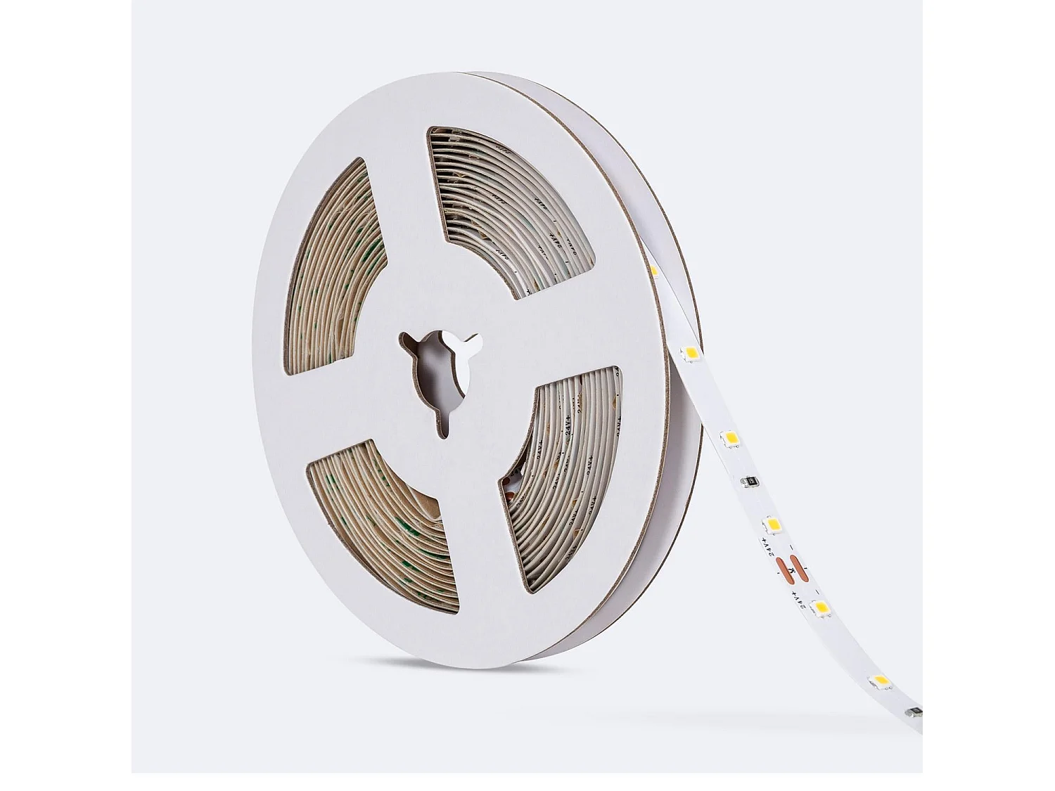 Ruban LED 24V SMD 60 LED/m 5m 5W/m 500lm/m Largeur 8mm Coupe 10cm IP20 2200K Super chaud