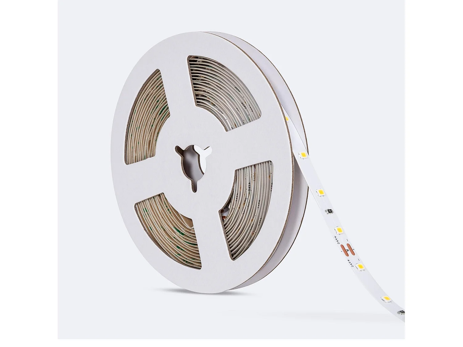 Ruban LED 24V SMD 60 LED/m 5m 5W/m 500lm/m Largeur 8mm Coupe 10cm IP20 2200K Super chaud