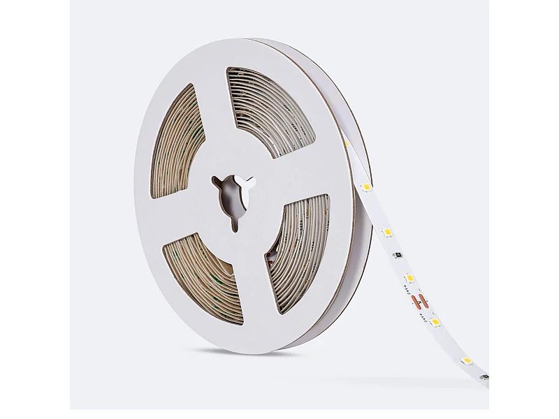 Ruban LED 24V SMD 60 LED/m 5m 5W/m 500lm/m Largeur 8mm Coupe 10cm IP20 2200K Super chaud