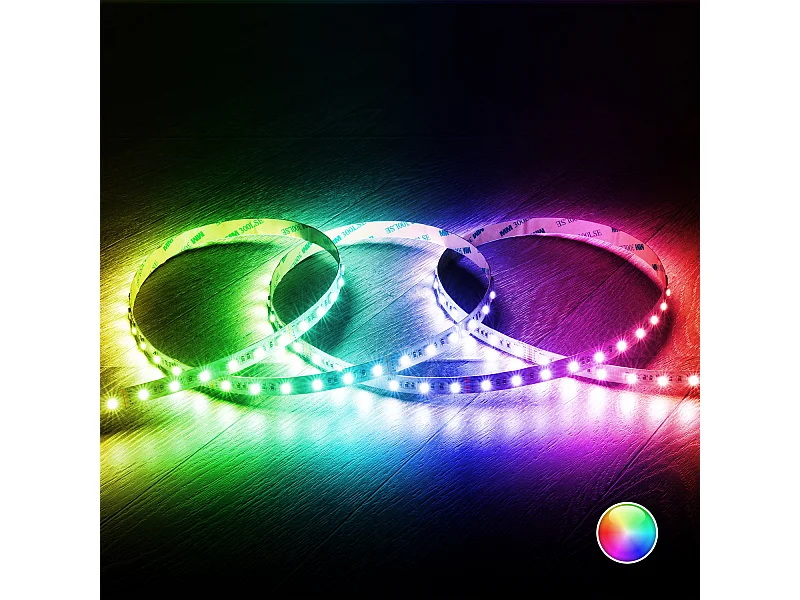 Bobina 5m Striscia LED 24V RGBWW SMD 60LED/m 20W/m Larga 12mm IP20 Taglio 10cm RGBWW