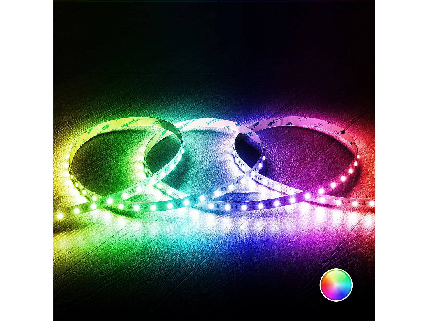 Ruban LED 24V RGBWW SMD 60LED/m 5m 20W/m Largeur 12mm Coupe 10cm IP20 RGBWW