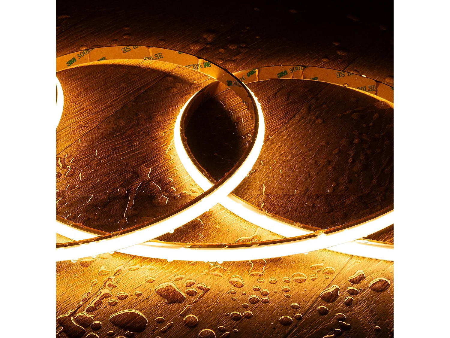 Ruban LED 24V WCOB 252 LED/m 5m 12W/m 1080lm/m Largeur 10mm FreeCut IP65 CRI90 SILICONE FLEX 2200K Super chaud