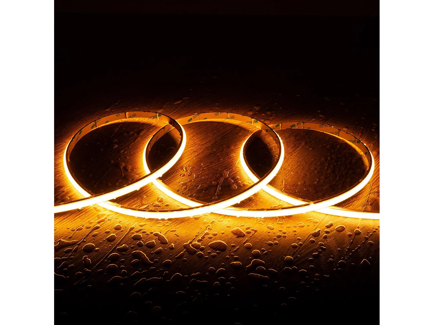 Ruban LED 24V WCOB 252 LED/m 5m 12W/m 1080lm/m Largeur 10mm FreeCut IP65 CRI90 SILICONE FLEX 2200K Super chaud