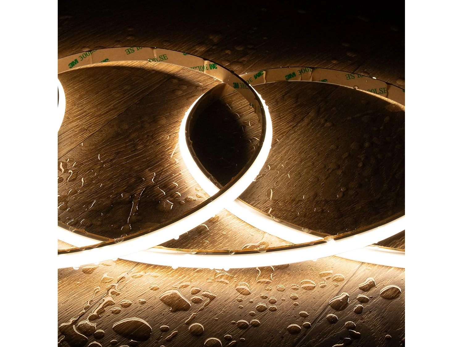 Ruban LED 24V WCOB 252 LED/m 5m 12W/m 1080lm/m Largeur 10mm FreeCut IP65 CRI90 SILICONE FLEX 2200K Super chaud