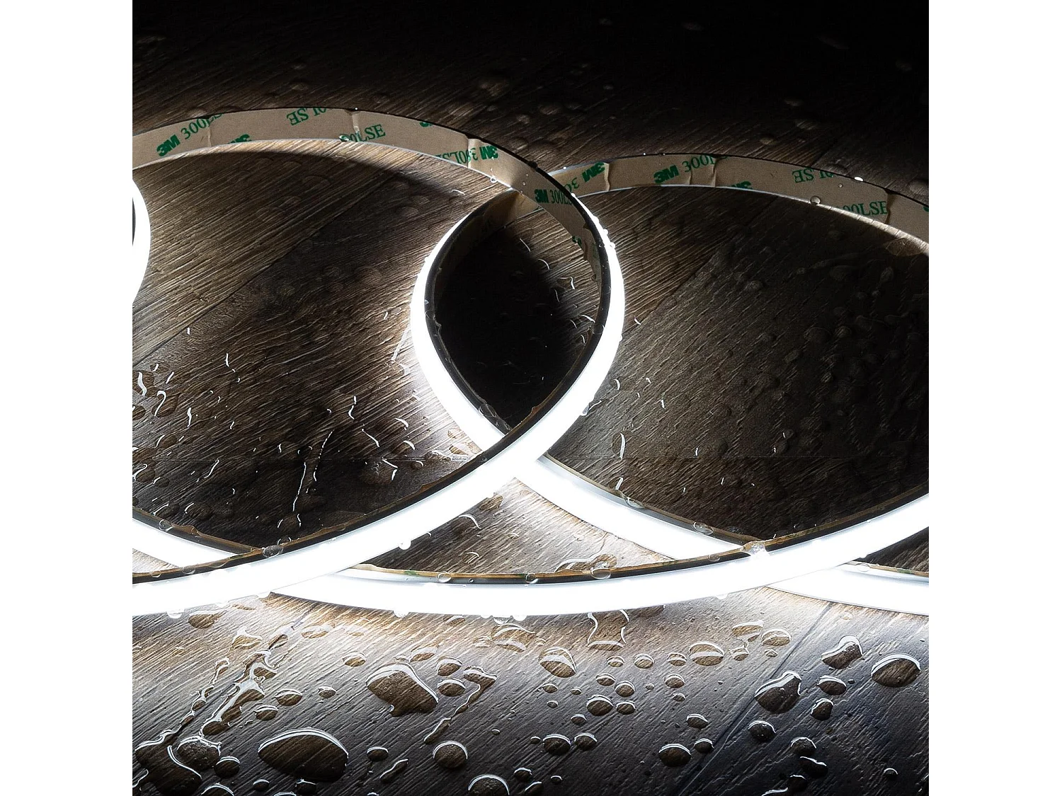 Ruban LED 24V WCOB 252 LED/m 5m 12W/m 1080lm/m Largeur 10mm FreeCut IP65 CRI90 SILICONE FLEX 2200K Super chaud