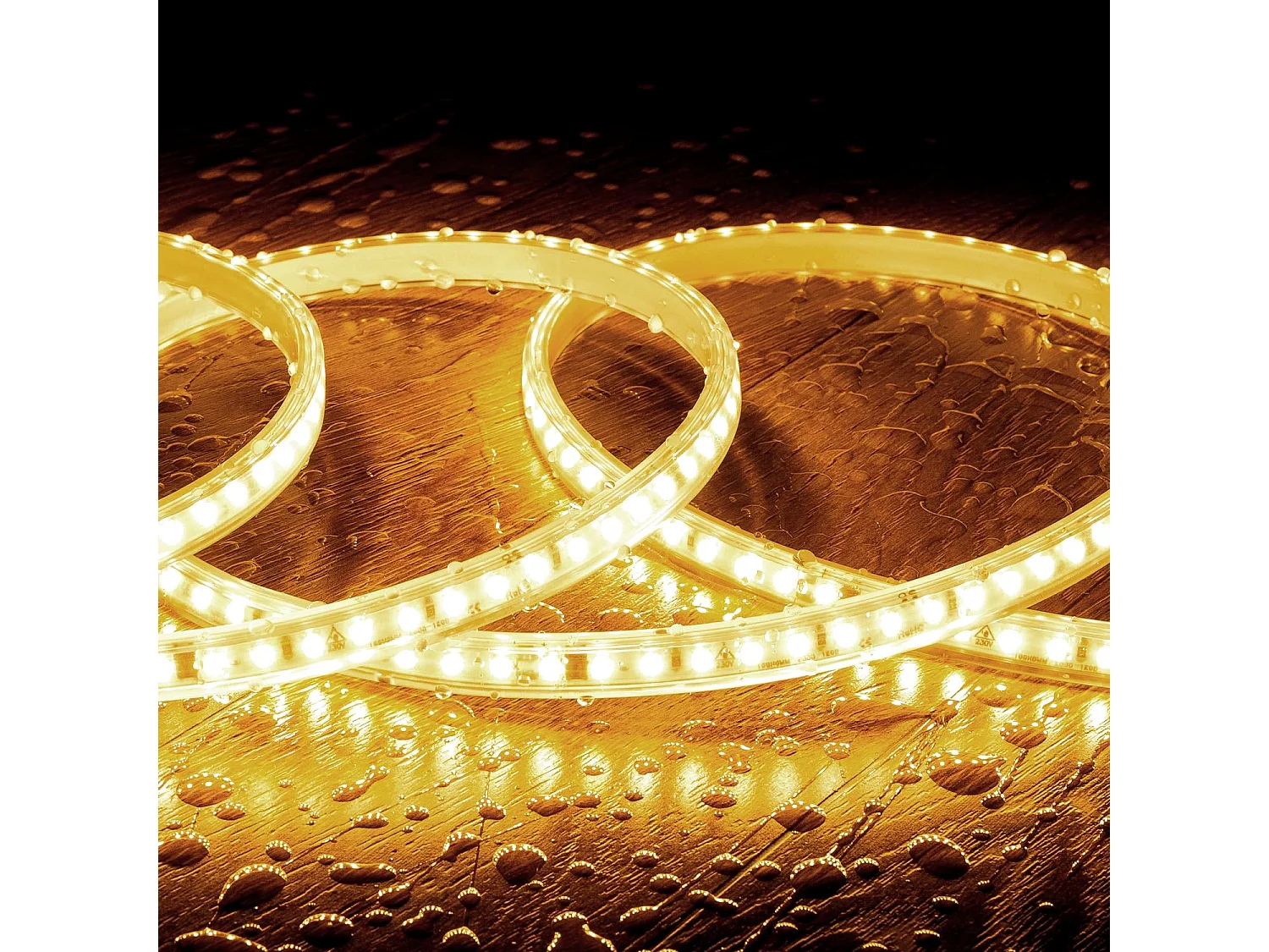 Ruban LED Dimmable 220V SMD Auto-redressement 120 LED/m BOBINE 50m 10W/m 1000lm/m Largeur 12mm Coupe 10cm IP65 2700K Blanc chaud