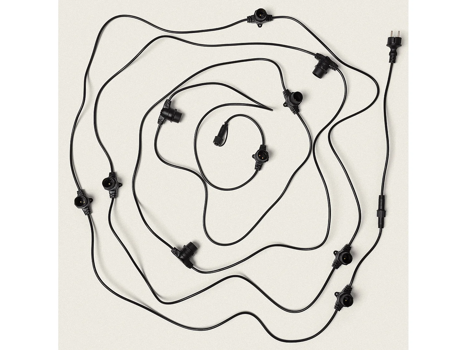 Guirlande LED Extérieure avec 10 Douilles B22 10m Noir IP44 Noir