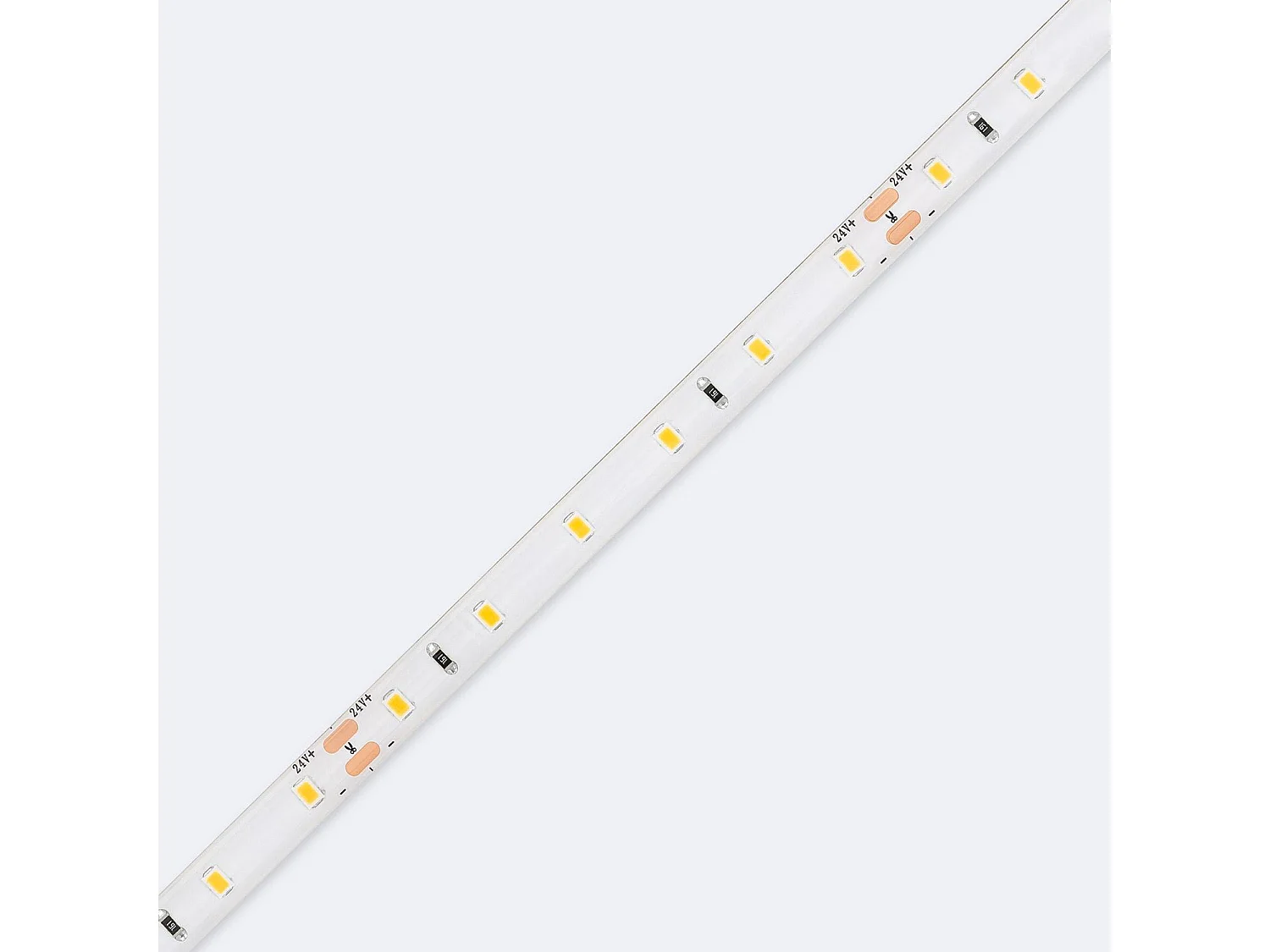 Ruban LED 24V SMD 60 LED/m 5m 5W/m 400lm/m Largeur 8mm Coupe 10cm IP65 6000K Blanc froid