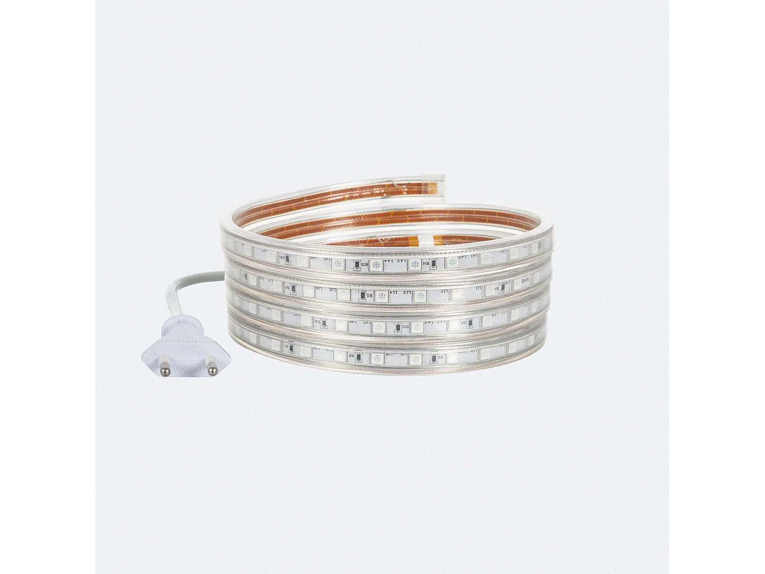 Striscia LED RGB 220V SMD 60 LED/m 10W/m Larga 16mm IP65 Taglio 100cm 25 m