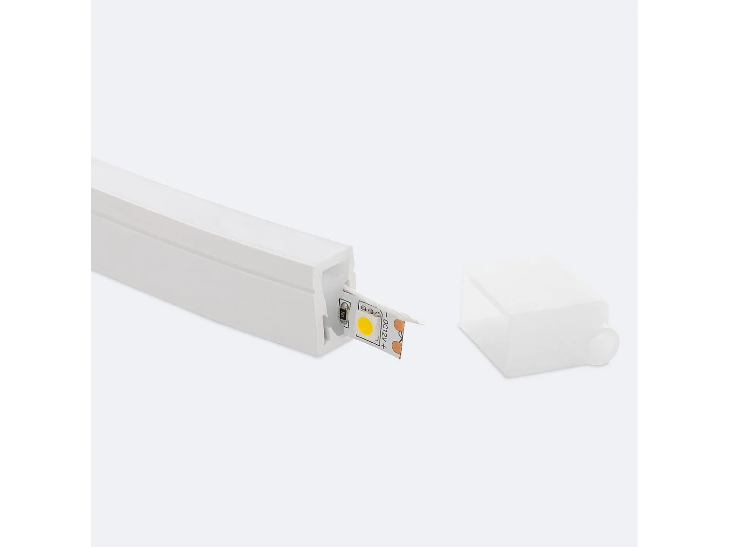 Perfil Neón SFLEX 12x20 Superficie/Empotrable Curva Lateral para Tira LED IP20 hasta 10 mm 5 m