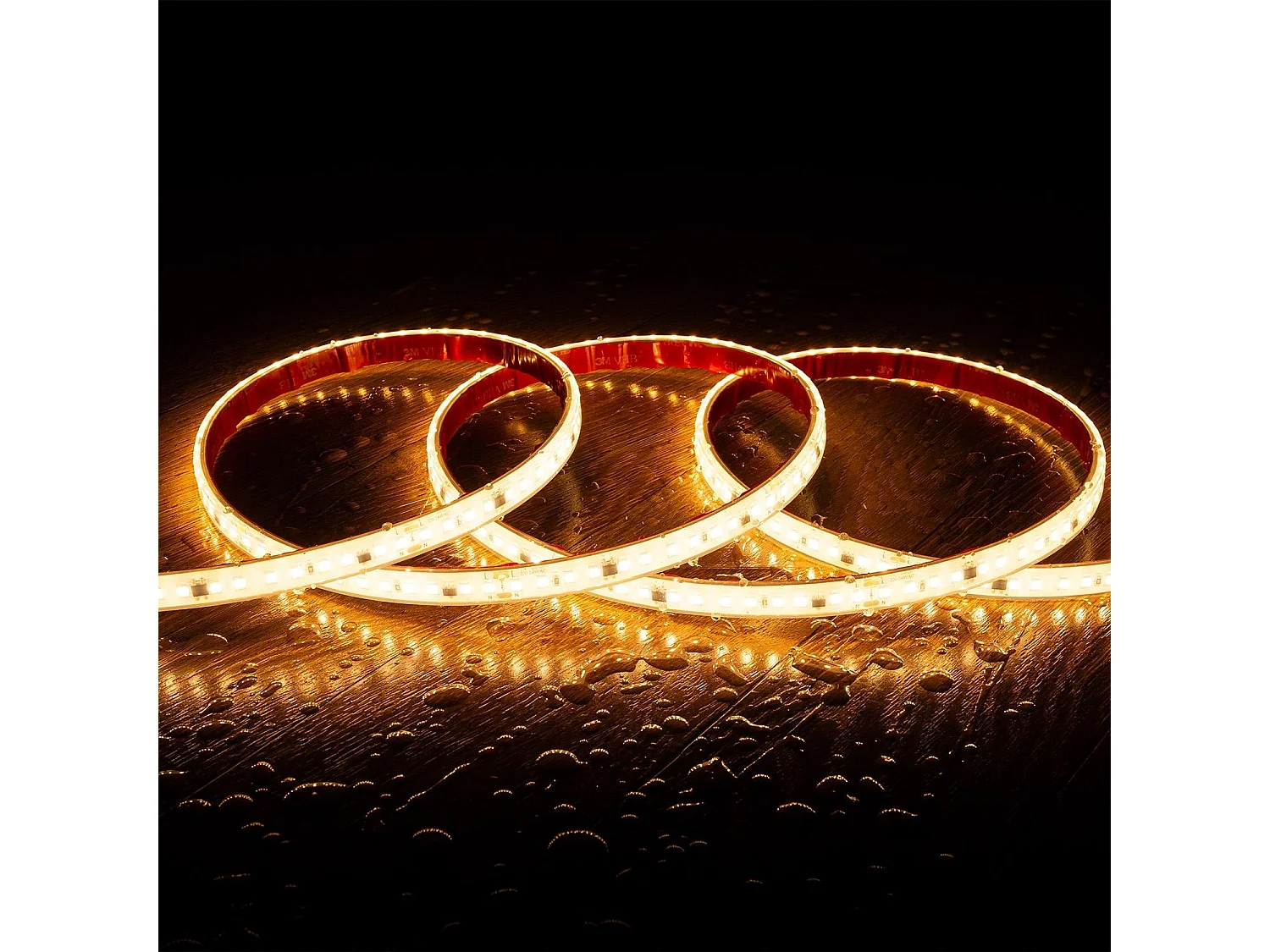 Ruban LED Dimmable 220V SMD Auto-redressement 120 LED/m BOBINE 50m 14W/m 1680lm/m SILICONE FLEX Largeur 12mm Coupe 10cm IP67 2700K Blanc chaud