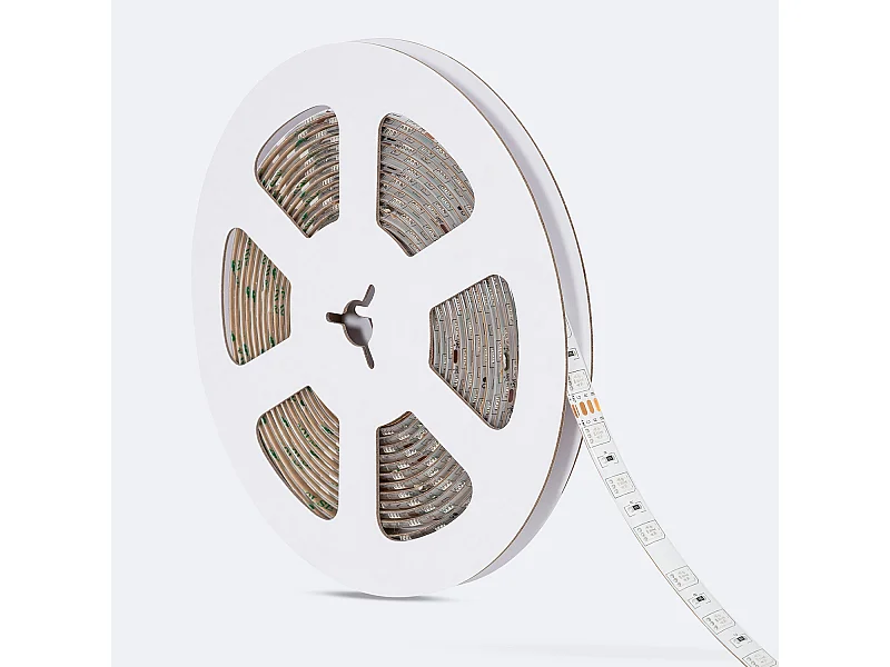 Tira LED 24V RGB SMD 60 LED/m 5m 10W/m Ancho 10mm Corte 10cm IP65 RGB