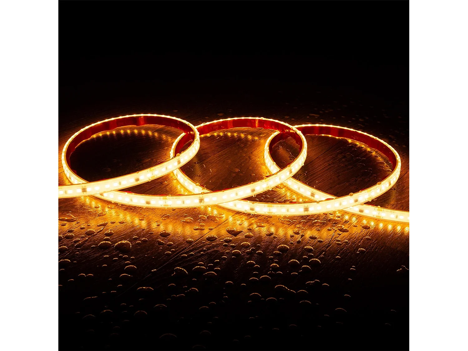 Ruban LED Dimmable 220V SMD Auto-redressement 120 LED/m BOBINE 50m 14W/m 1680lm/m SILICONE FLEX Largeur 12mm Coupe 10cm IP67 2200K Super chaud