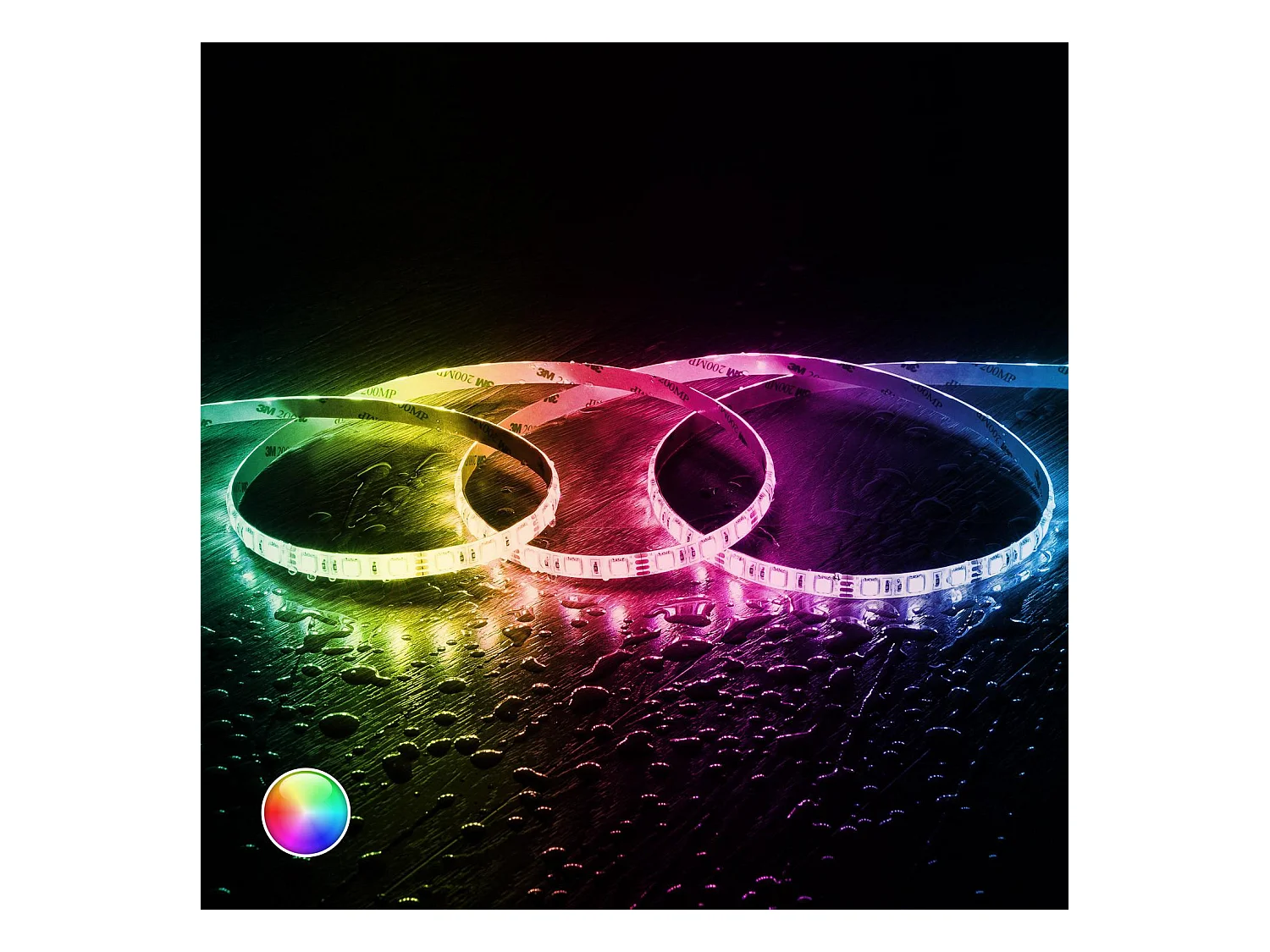 Ruban LED 12V RGB SMD 60 LED/m 5m 10W/m Largeur 12mm Coupe 5cm IP68 SILICONE FLEX RGB