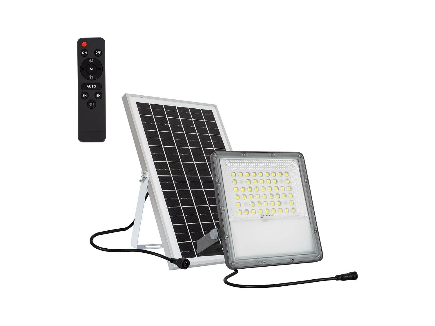 Projecteur LED Solaire 10W 100lm/W IP65 avec Télécommande  4000K Blanc neutre