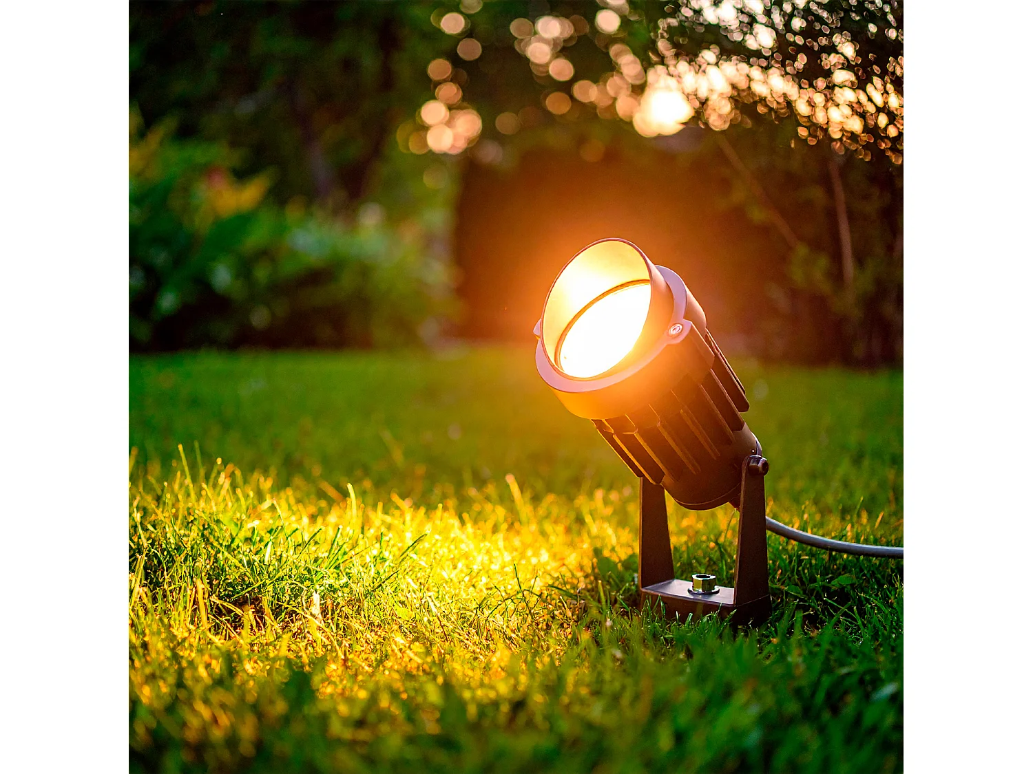 Foco Exterior LED 6W con Pincho Palm EasyFit 12V Negro