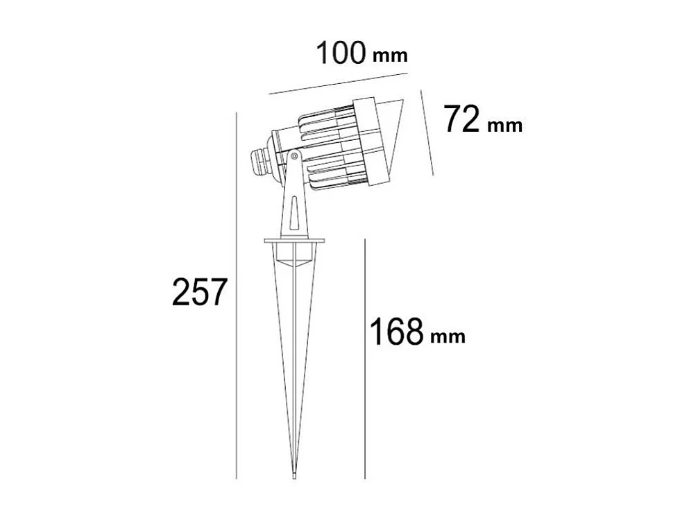 Foco Exterior LED 6W con Pincho Palm EasyFit 12V Negro
