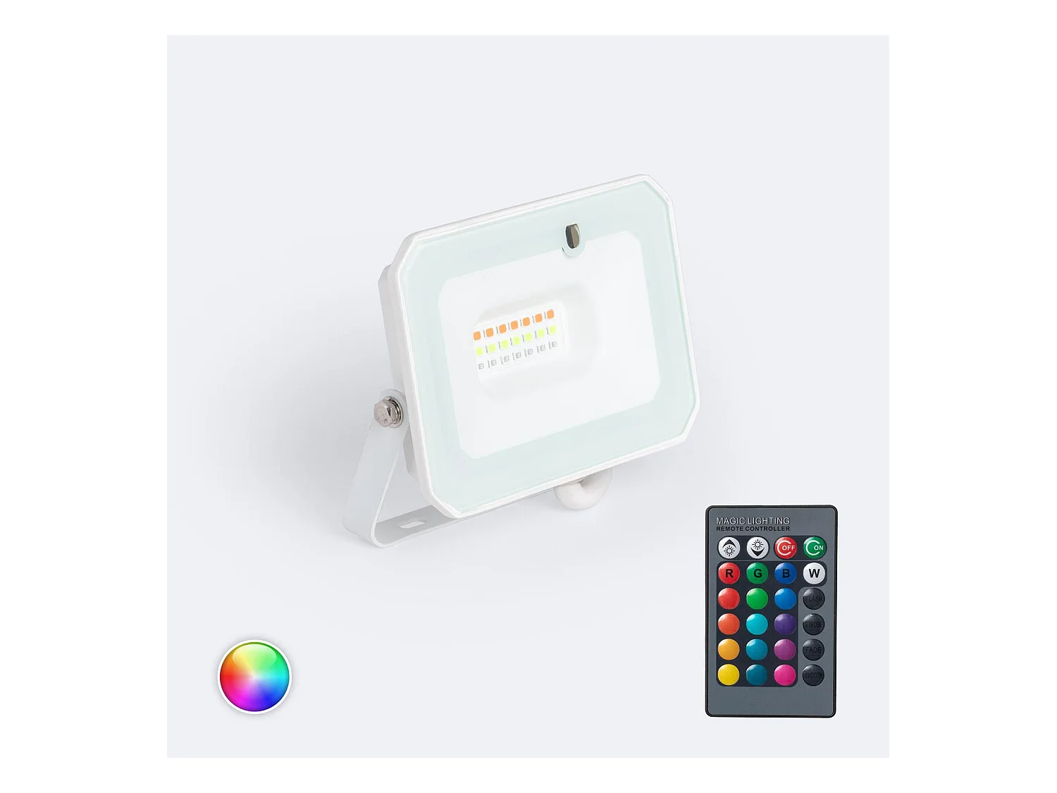 Projecteur LED 20W IP65 RGBW avec Télécommande IR RGB