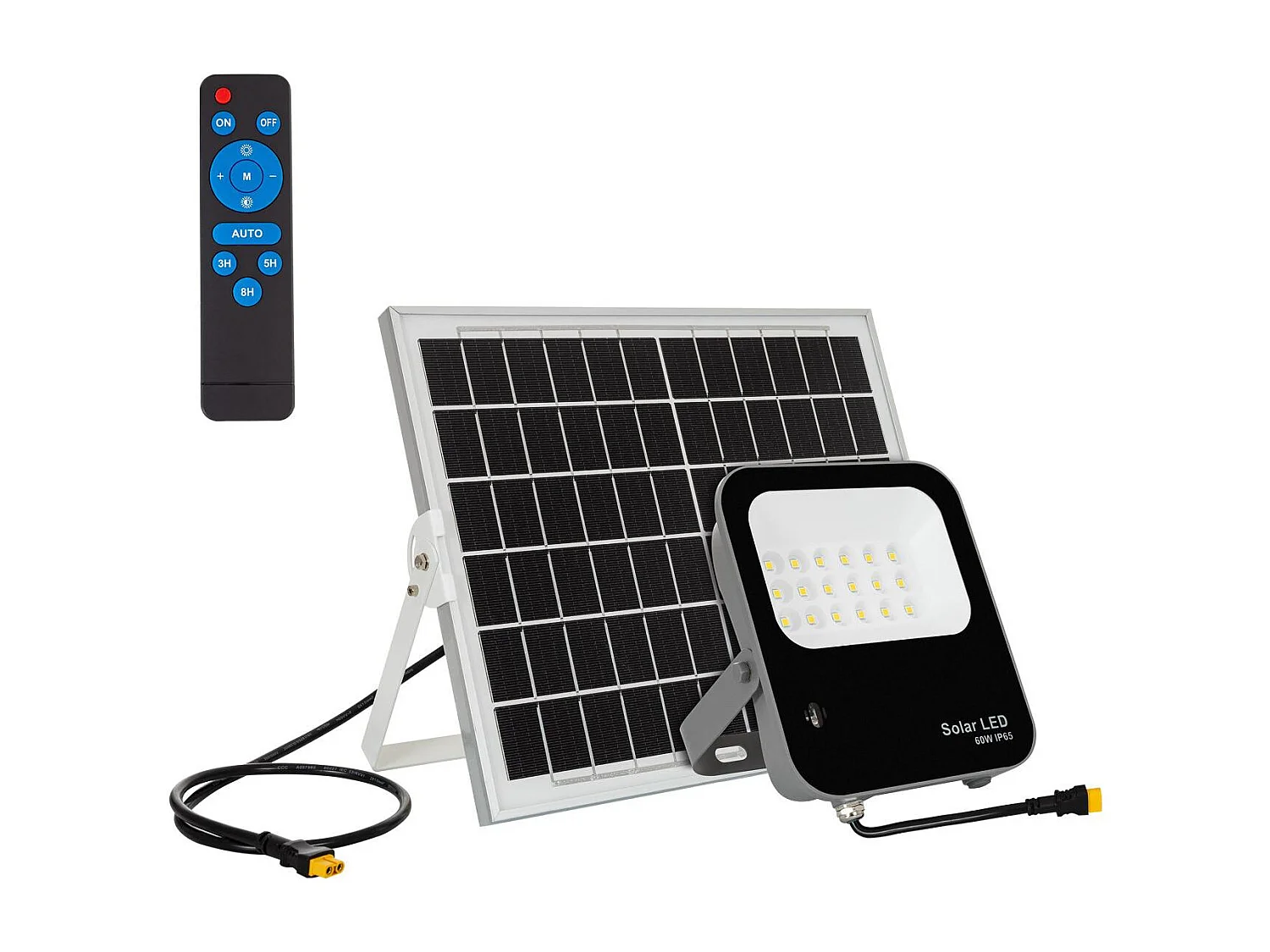 Foco Proyector LED Solar 60W 170lm/W IP65 con Control Remoto Blanco Neutro 4500K
