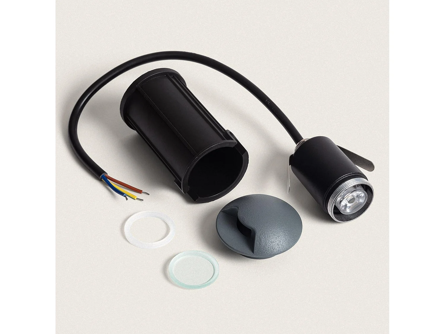 Baliza Exterior LED 1W Empotrable Suelo Letso 1L Gris 2700K Blanco Cálido