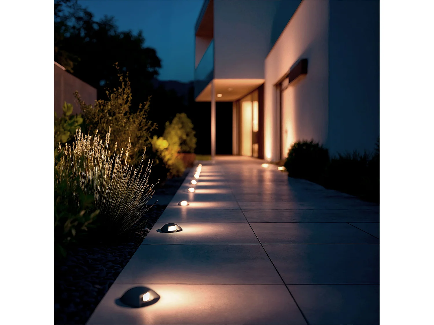 Balise Extérieure LED 1W Encastrable au Sol Letso 1L Grise 2700K Blanc chaud