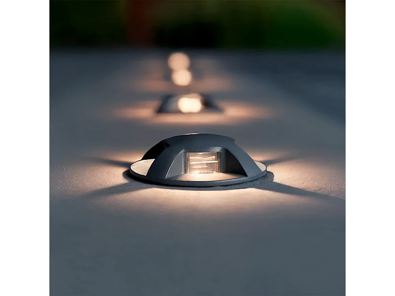 Baliza Exterior LED 1W Empotrable Suelo Letso 4L Gris 2700K Blanco Cálido