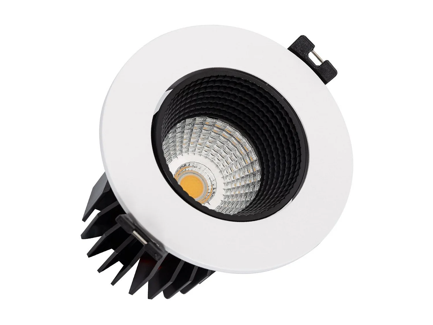 Spot Downlight LED Rond 15W  Coupe Ø 75 mm 4000K Noir Blanc neutre