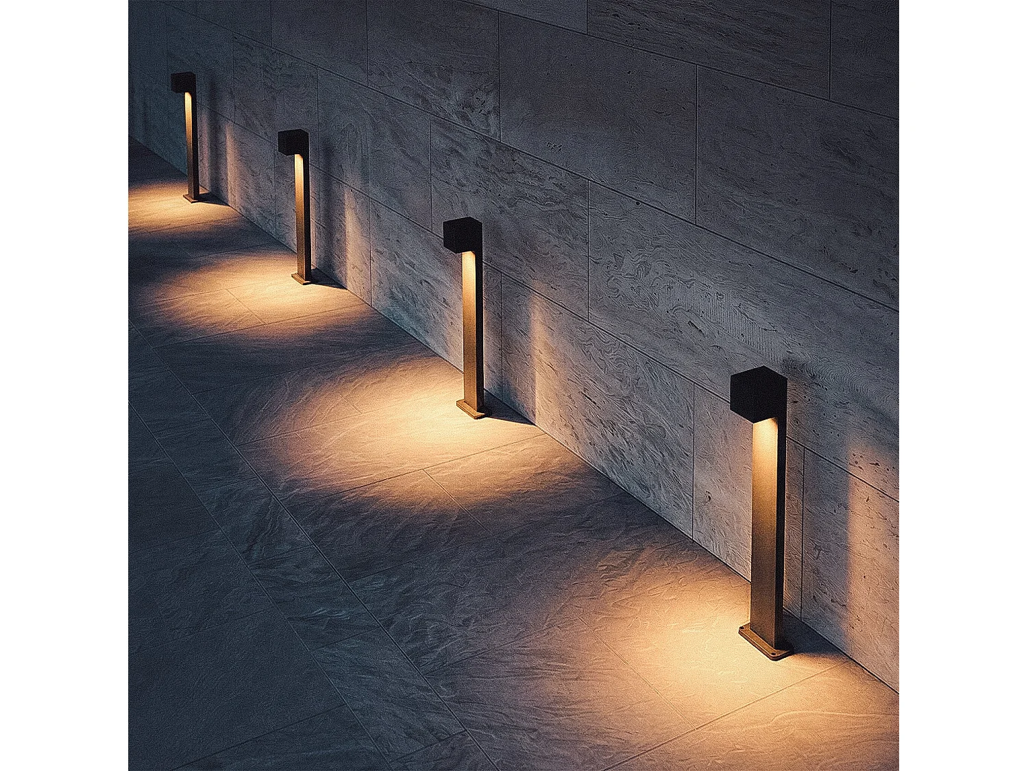 Balise LED Extérieure 10W Aluminium en Saillie sur Pied 80cm Iridix Rouille