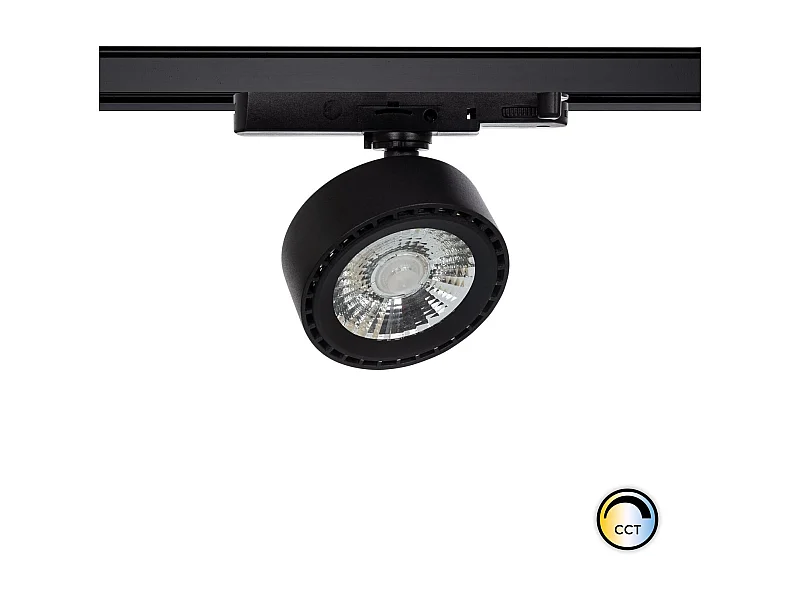 Spot LED sur Rail Triphasé 20W Onuba CCT Sélectionnable Noir 3000K - 4000K - 6000K Sélectionnable (chaud-neutre-froid)