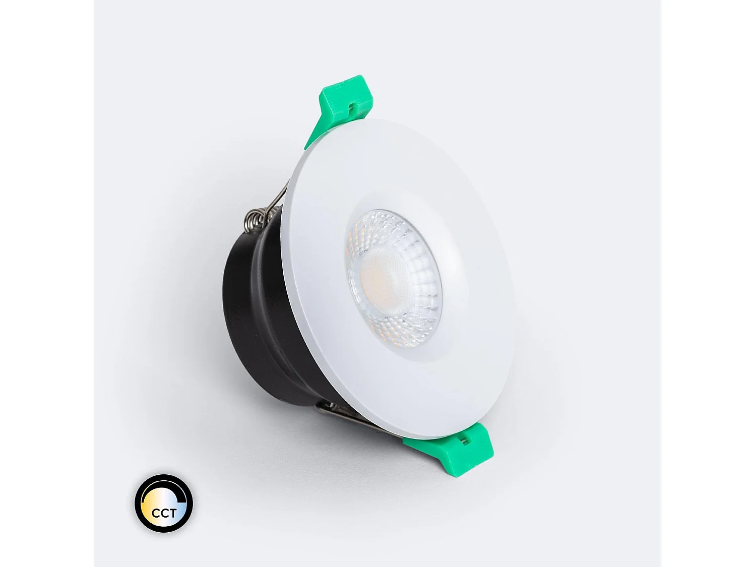 Foco Downlight LED 5-8W Ignífugo Circular Regulable IP65 Corte Ø 65 mm Design Negro Seleccionable (Neutro-Frío)