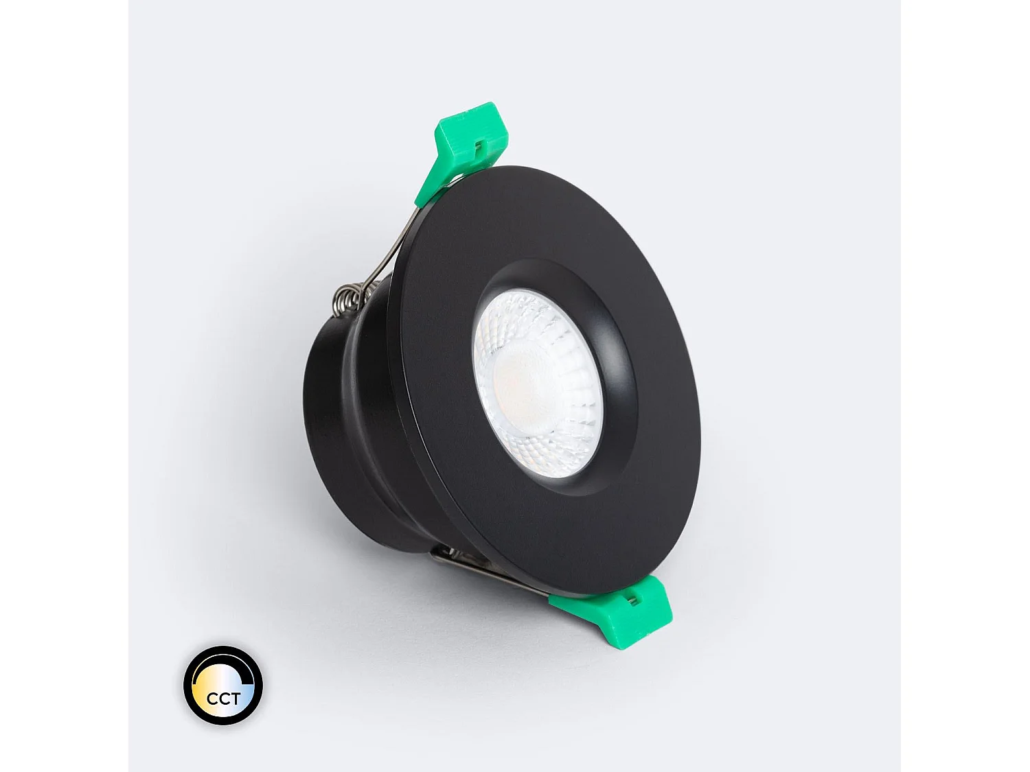 Foco Downlight LED 5-8W Ignífugo Circular Regulable IP65 Corte Ø 65 mm Design Negro Seleccionable (Neutro-Frío)