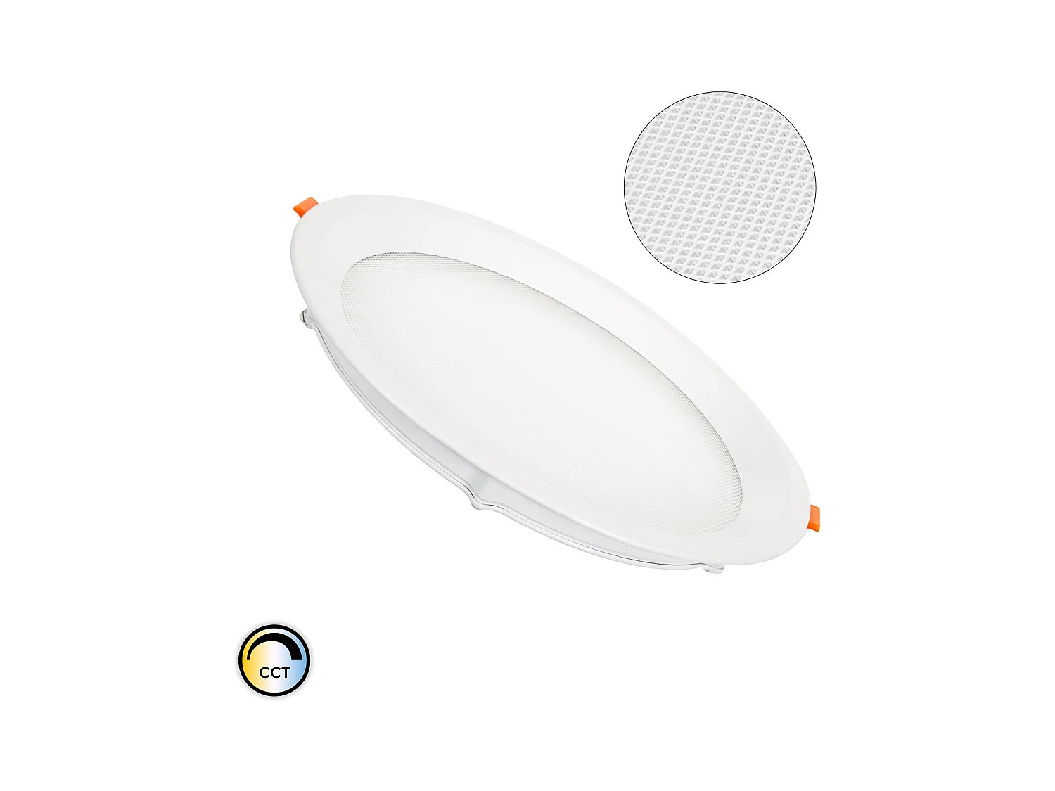 Dalle LED 20W Ronde CCT Sélectionnable Microprismatique LIFUD Coupe Ø 205 mm No Flicker CCT