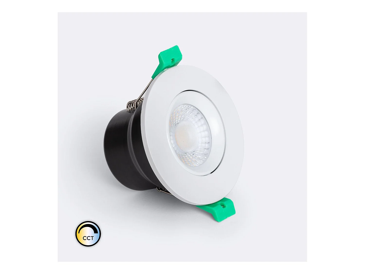 Foco Downlight LED 5-8W Ignífugo Circular Regulable IP65 Corte Ø 65 mm Solid Design Ajustable Plateado Seleccionable (Neutro-Frío)