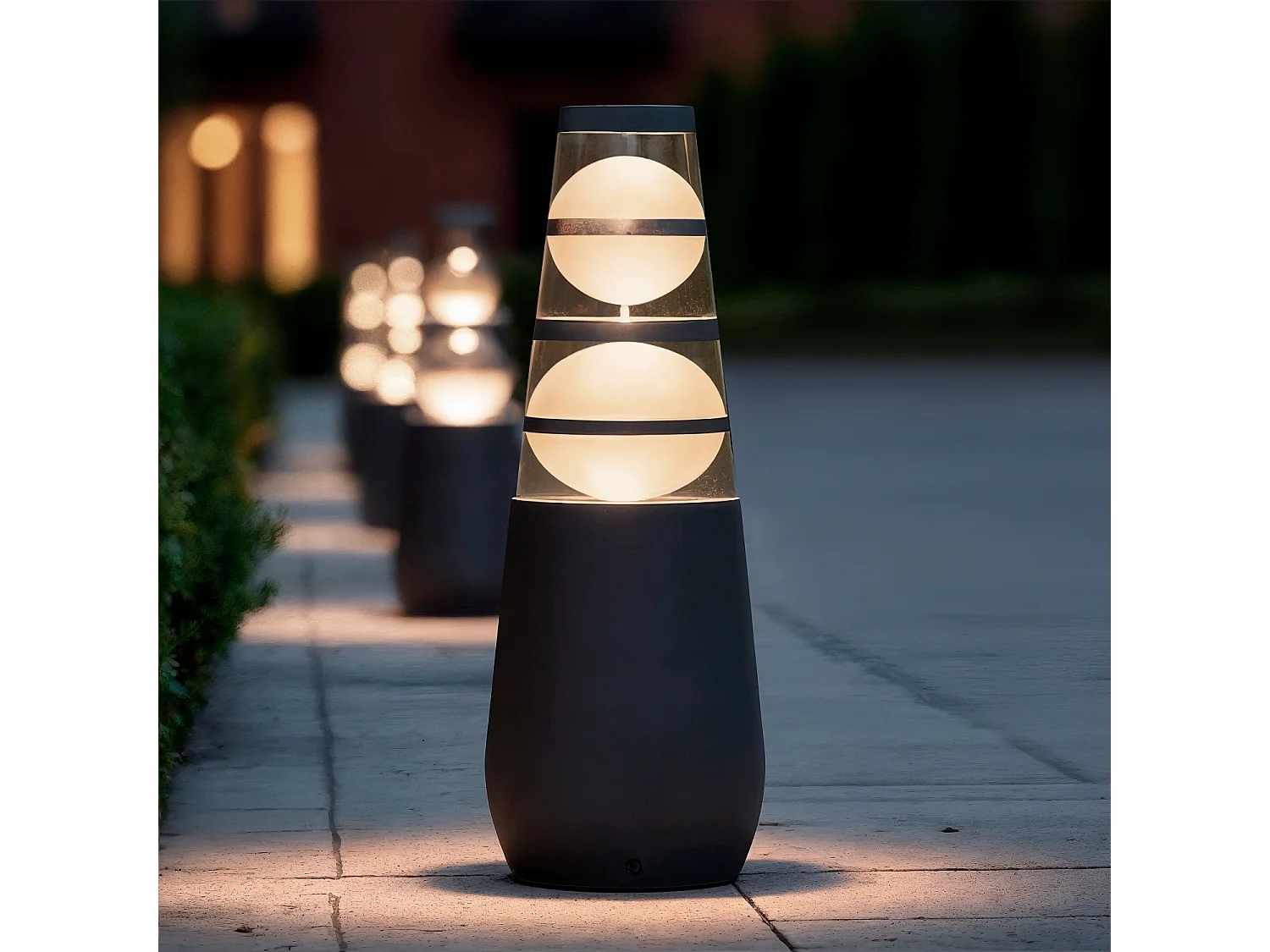 Balise Extérieure LED 8W sur Pied 38cm en Saillie Double-Dareh Gris foncé