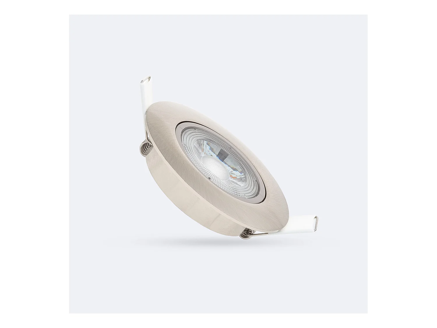 Foco Downlight LED 5W Direccionable Circular Níquel Cepillado Corte Ø 68 mm 3000K Blanco Cálido