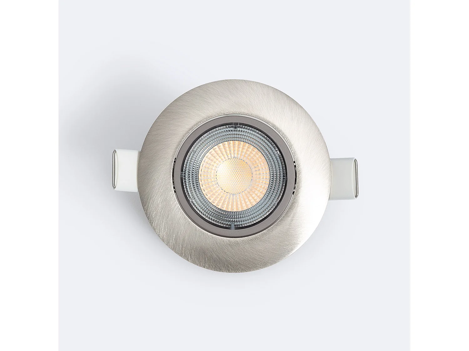 Foco Downlight LED 5W Direccionable Circular Níquel Cepillado Corte Ø 68 mm 3000K Blanco Cálido