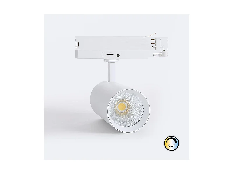 Spot LED sur Rail Triphasé 40W Carlo CCT Sélectionnable Blanc (4000K - 5000K - 6000K) Sélectionnable