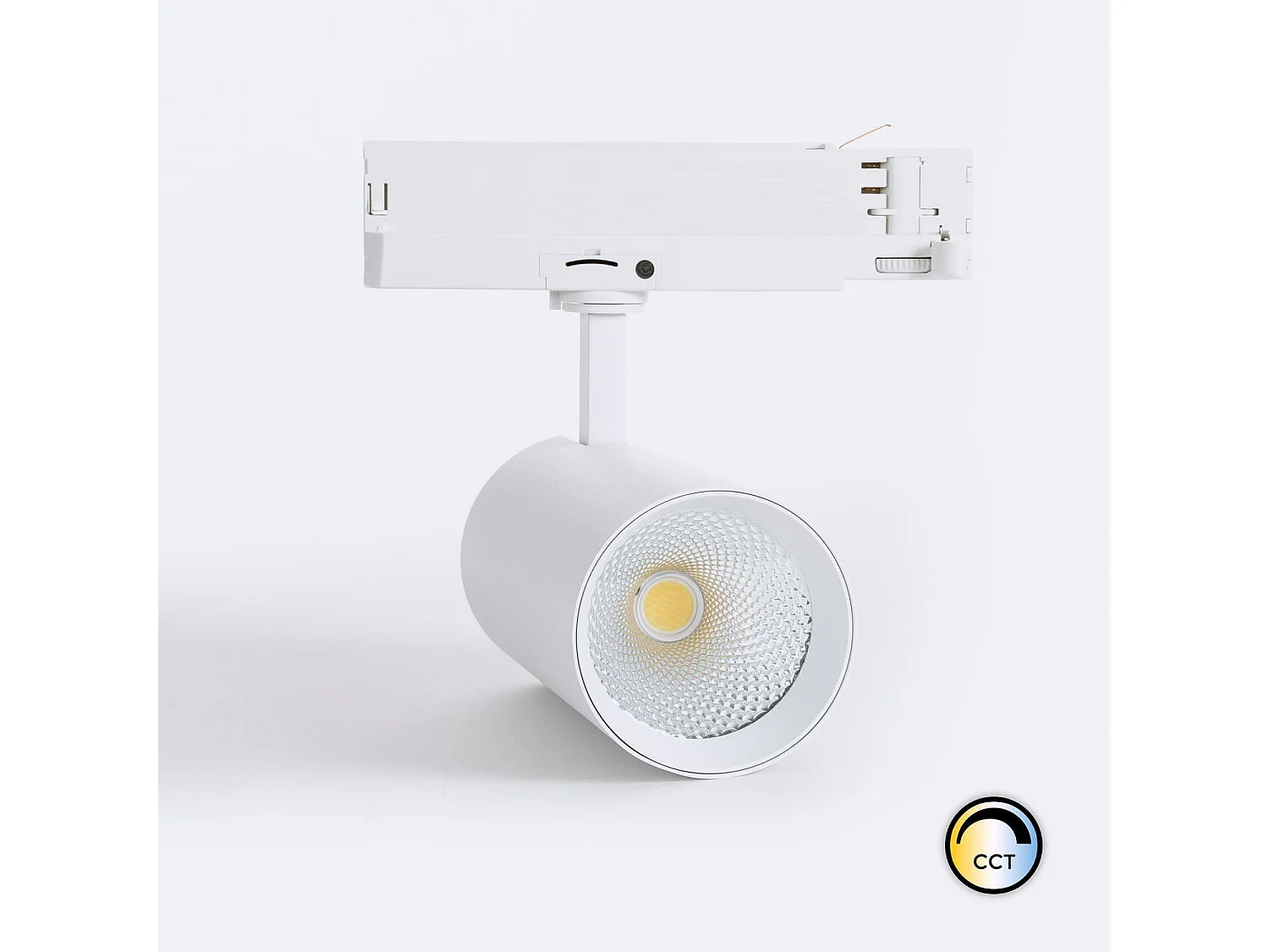 Spot LED sur Rail Triphasé 40W Carlo CCT Sélectionnable Blanc 4000K - 5000K - 6000K Sélectionnable