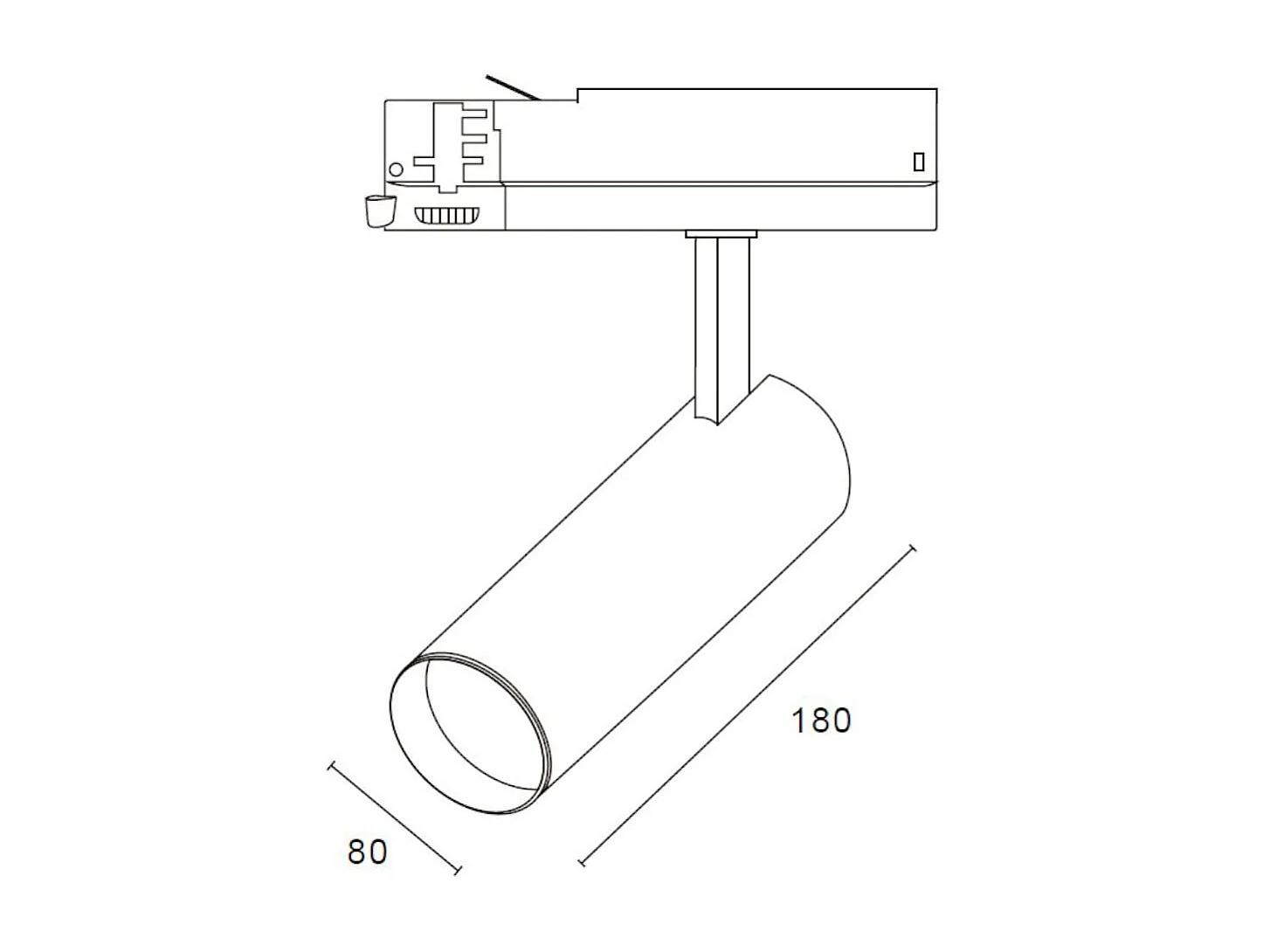 Spot LED sur Rail Triphasé 40W Carlo CCT Sélectionnable Blanc 4000K - 5000K - 6000K Sélectionnable